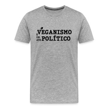 Veganismo é um Ato Político - Men's Premium Organic T-Shirt - heather grey - Front - Damien (186cm)