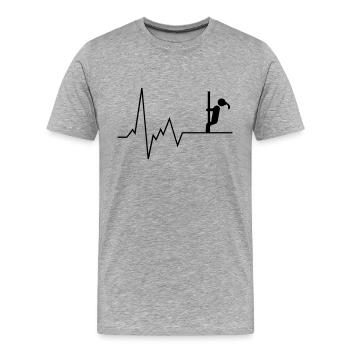 Herzschlag Pole Tänzerin - Männer Premium Bio T-Shirt - Grau meliert - Vorne - Damien (186cm)