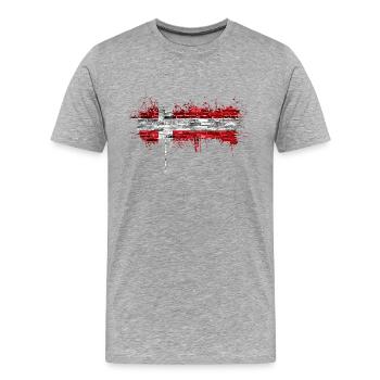 Dänemark Europa Dänische Flagge Nationalsymbole norden - Männer Premium Bio T-Shirt - Grau meliert - Vorne - Damien (186cm)
