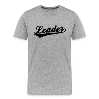 Leader - Men's Premium Organic T-Shirt - heather grey - Front - Damien (186cm)