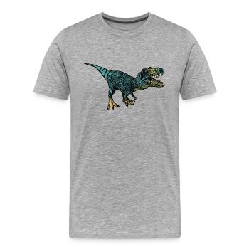 T-Rex - T-shirt bio Premium Homme - gris chiné - Devant - Damien (186cm)
