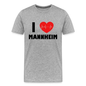 Mannheim Monnem - T-shirt bio Premium Homme - gris chiné - Devant - Damien (186cm)