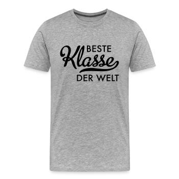 Beste Klasse der Welt - Männer Premium Bio T-Shirt - Grau meliert - Vorne - Damien (186cm)