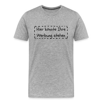 Hier könnte Ihre Werbung stehen - Männer Premium Bio T-Shirt - Grau meliert - Vorne - Damien (186cm)