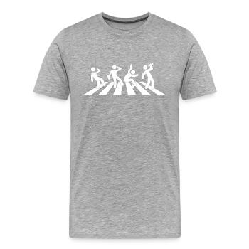 Abbey Road Vatertag JGA Feiern Geburtstag Trinken - Männer Premium Bio T-Shirt - Grau meliert - Vorne - Damien (186cm)