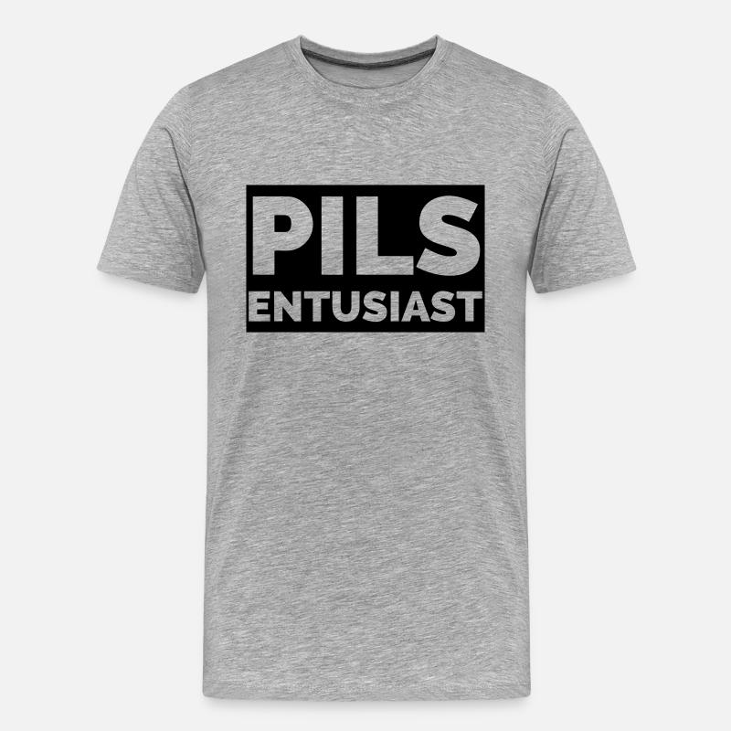 Lagerbier-Enthusiast - Männer Premium Bio T-Shirt - Grau meliert