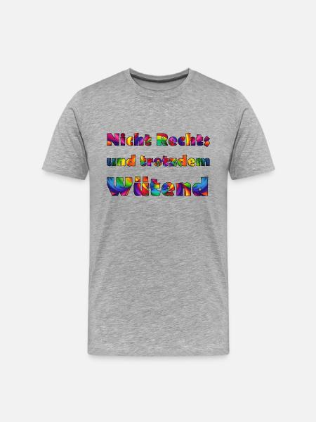 Wütend - Männer Premium Bio T-Shirt - Grau meliert