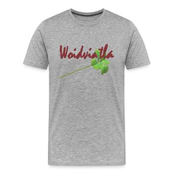 Waldviertler Glueck - Männer Premium Bio T-Shirt - Grau meliert - Vorne - Damien (186cm)