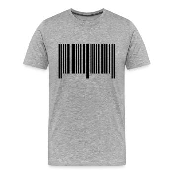 barcode symbol - Männer Premium Bio T-Shirt - Grau meliert - Vorne - Damien (186cm)
