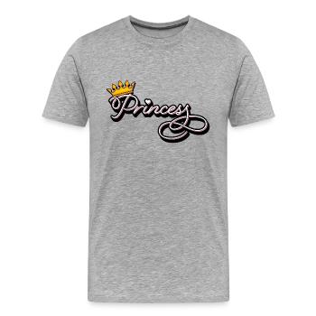 Princess - The princess design - Men's Premium Organic T-Shirt - heather grey - Front - Damien (186cm)