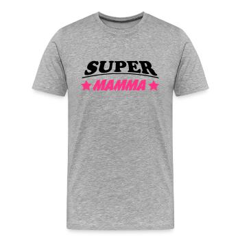 Super mamma 111 - Männer Premium Bio T-Shirt - Grau meliert - Vorne - Damien (186cm)