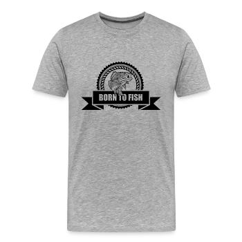 Born to fish - Männer Premium Bio T-Shirt - Grau meliert - Vorne - Damien (186cm)