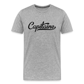 Capitaine - T-shirt bio Premium Homme - gris chiné - Devant - Damien (186cm)