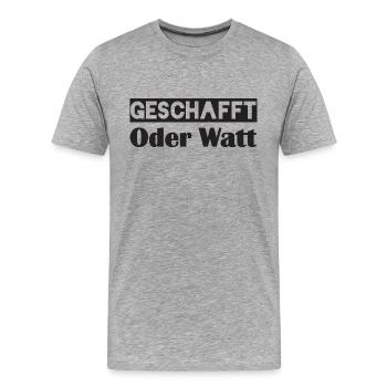 Motivation DONE ou Watt - T-shirt bio Premium Homme - gris chiné - Devant - Damien (186cm)