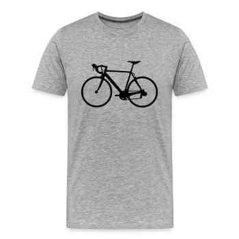 Rennrad - Männer Premium Bio T-Shirt - Grau meliert - Vorne - Damien (186cm)