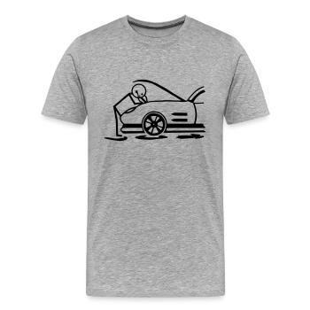 Kfz-Mechaniker - Männer Premium Bio T-Shirt - Grau meliert - Vorne - Damien (186cm)
