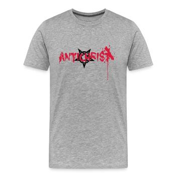 Antichrist Blood Petrangram - Men's Premium Organic T-Shirt - heather grey - Front - Damien (186cm)