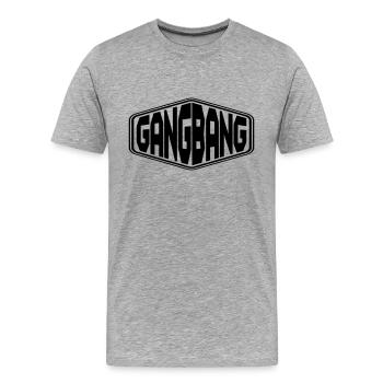 Gangbang GANGBANG gangbang - Men's Premium Organic T-Shirt - heather grey - Front - Damien (186cm)
