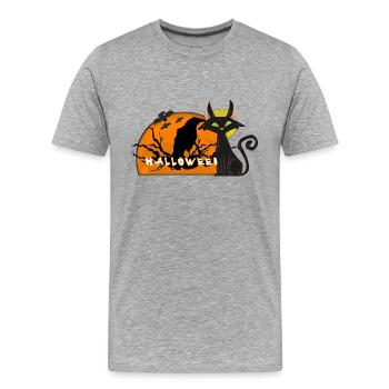 Halloween -Tierwelt - Männer Premium Bio T-Shirt - Grau meliert - Vorne - Damien (186cm)