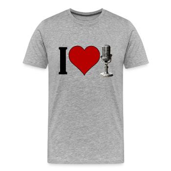 I ♥️ MUSIC | I Love Singing - Men's Premium Organic T-Shirt - heather grey - Front - Damien (186cm)