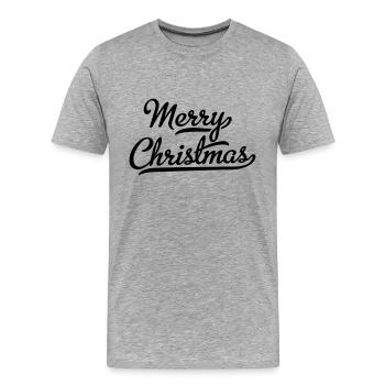 Joyeux Noël - T-shirt bio Premium Homme - gris chiné - Devant - Damien (186cm)