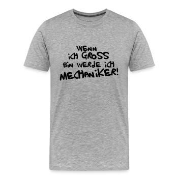Ich werde Mechaniker! - Männer Premium Bio T-Shirt - Grau meliert - Vorne - Damien (186cm)