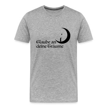 Glaube - Männer Premium Bio T-Shirt - Grau meliert - Vorne - Damien (186cm)