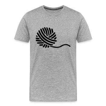 Silhouette de la laine - T-shirt bio Premium Homme - gris chiné - Devant - Damien (186cm)