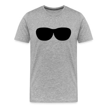 Lunettes de soleil Lunettes Nerd Lunettes Vecteur - T-shirt bio Premium Homme - gris chiné - Devant - Damien (186cm)