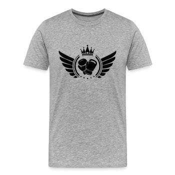Boxing Symbol - Männer Premium Bio T-Shirt - Grau meliert - Vorne - Damien (186cm)