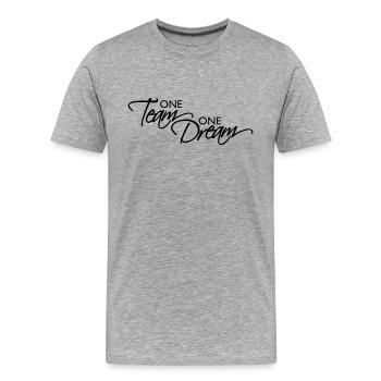 Lettering One Team - Men's Premium Organic T-Shirt - heather grey - Front - Damien (186cm)