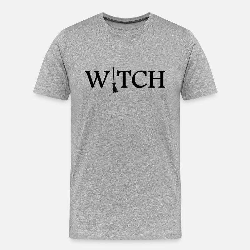 witch - Männer Premium Bio T-Shirt - Grau meliert
