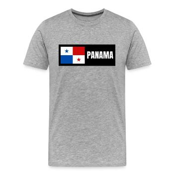 Panama Flag - Men's Premium Organic T-Shirt - heather grey - Front - Damien (186cm)