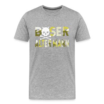 Böser Alter Mann - Männer Premium Bio T-Shirt - Grau meliert - Vorne - Damien (186cm)
