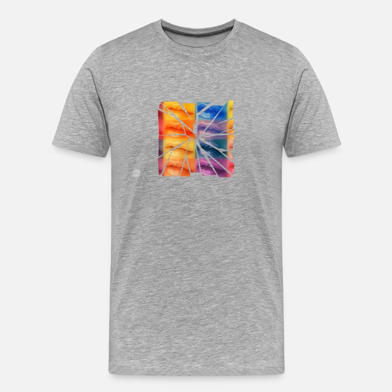 Splitter Lips - Männer Premium Bio T-Shirt - Grau meliert