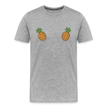 Ananas Brüste - Männer Premium Bio T-Shirt - Grau meliert - Vorne - Damien (186cm)