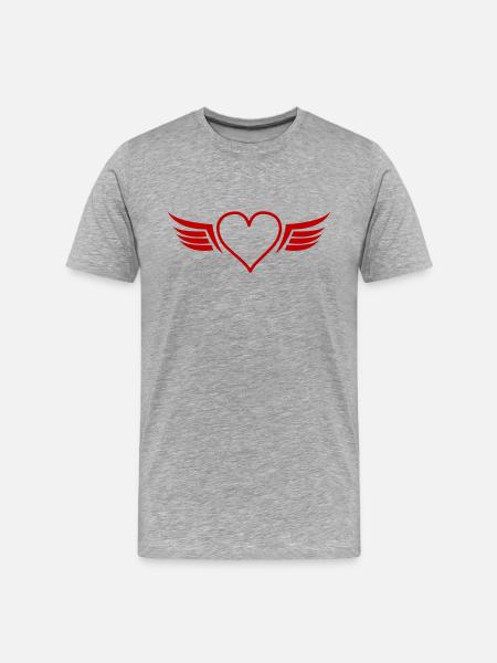 Heart Wings - Men's Premium Organic T-Shirt - heather grey