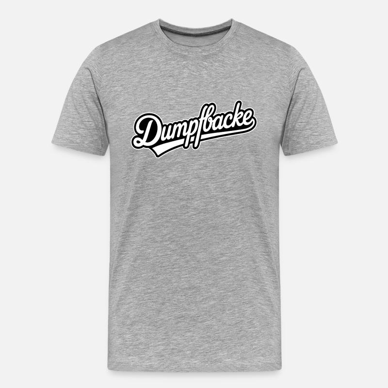 Dumpfbacke - Funny Deutsche Memes - Männer Premium Bio T-Shirt - Grau meliert