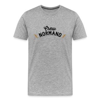United Normandy - T-shirt bio Premium Homme - gris chiné - Devant - Damien (186cm)
