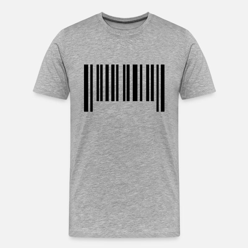 barcode1___f1 - Männer Premium Bio T-Shirt - Grau meliert