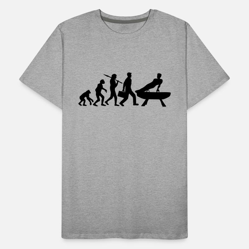 evolution gymnastik silhouette mann auf pauschenpf Männer Premium Bio T-Shirt
