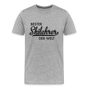 Bester Skilehrer - Männer Premium Bio T-Shirt - Grau meliert - Vorne - Damien (186cm)