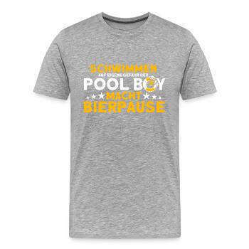 Bademeister Schwimmbad Lifeguard Rettungsschwimmer - Männer Premium Bio T-Shirt - Grau meliert - Vorne - Damien (186cm)
