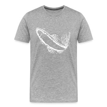 Vintage Forelle im Sprung - Männer Premium Bio T-Shirt - Grau meliert - Vorne - Damien (186cm)
