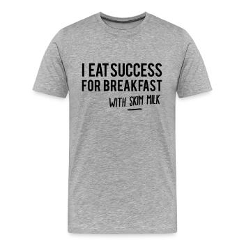 Phrase success motivation - Men's Premium Organic T-Shirt - heather grey - Front - Damien (186cm)