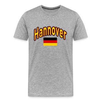 Hanovre drapeau de l’Allemagne - T-shirt bio Premium Homme - gris chiné - Devant - Damien (186cm)