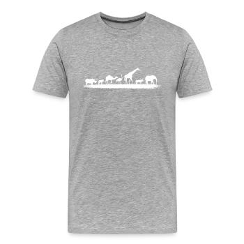 Afrika Tiere Elefant Giraffe viele mehr - Männer Premium Bio T-Shirt - Grau meliert - Vorne - Damien (186cm)