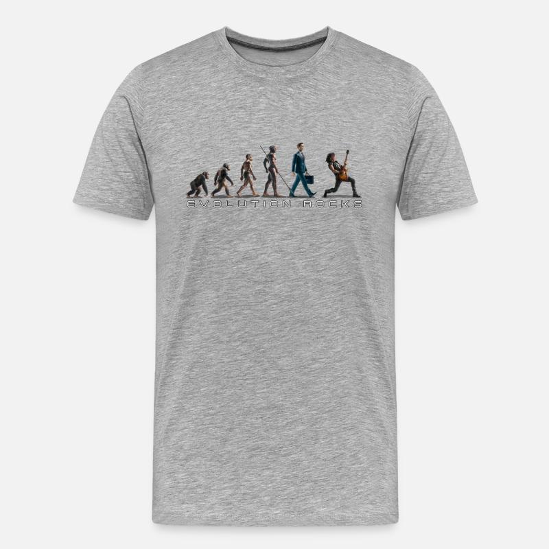 Evolution Guitar Player - Männer Premium Bio T-Shirt - Grau meliert