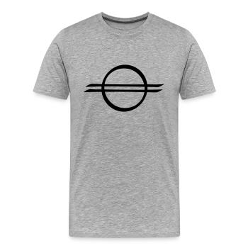 Vergebung, indianisch/schamanisches Symbol - Männer Premium Bio T-Shirt - Grau meliert - Vorne - Damien (186cm)