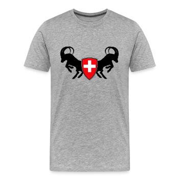 schweiz - T-shirt bio Premium Homme - gris chiné - Devant - Damien (186cm)